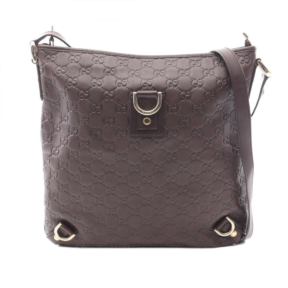 Gucci Abbey Guccissima Shoulder Bag Leather Brown